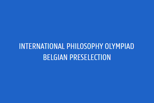 INTERNATIONAL FILOSOPHY OLYMPIAD