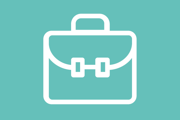 Lijntekening van een schooltas