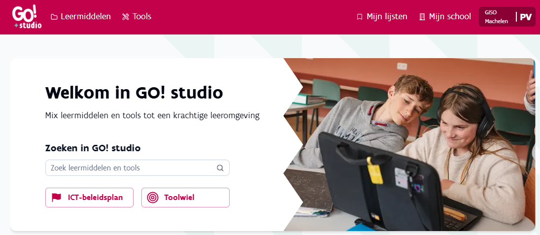 Startscherm Go! Studio