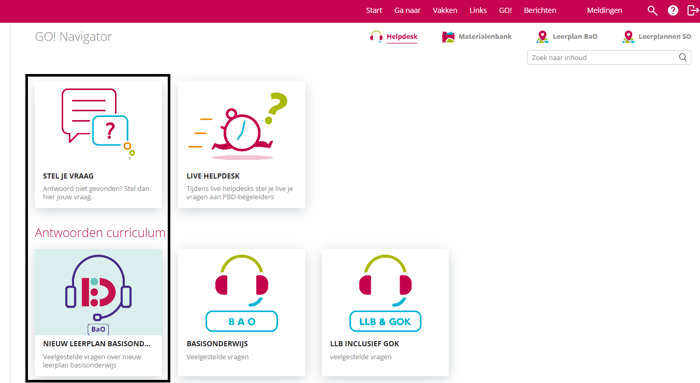 GO! Navigator Stel Je Vraag