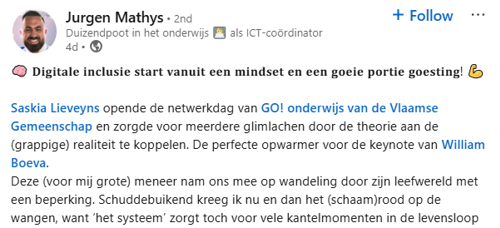 Reactie 1 Linkedin