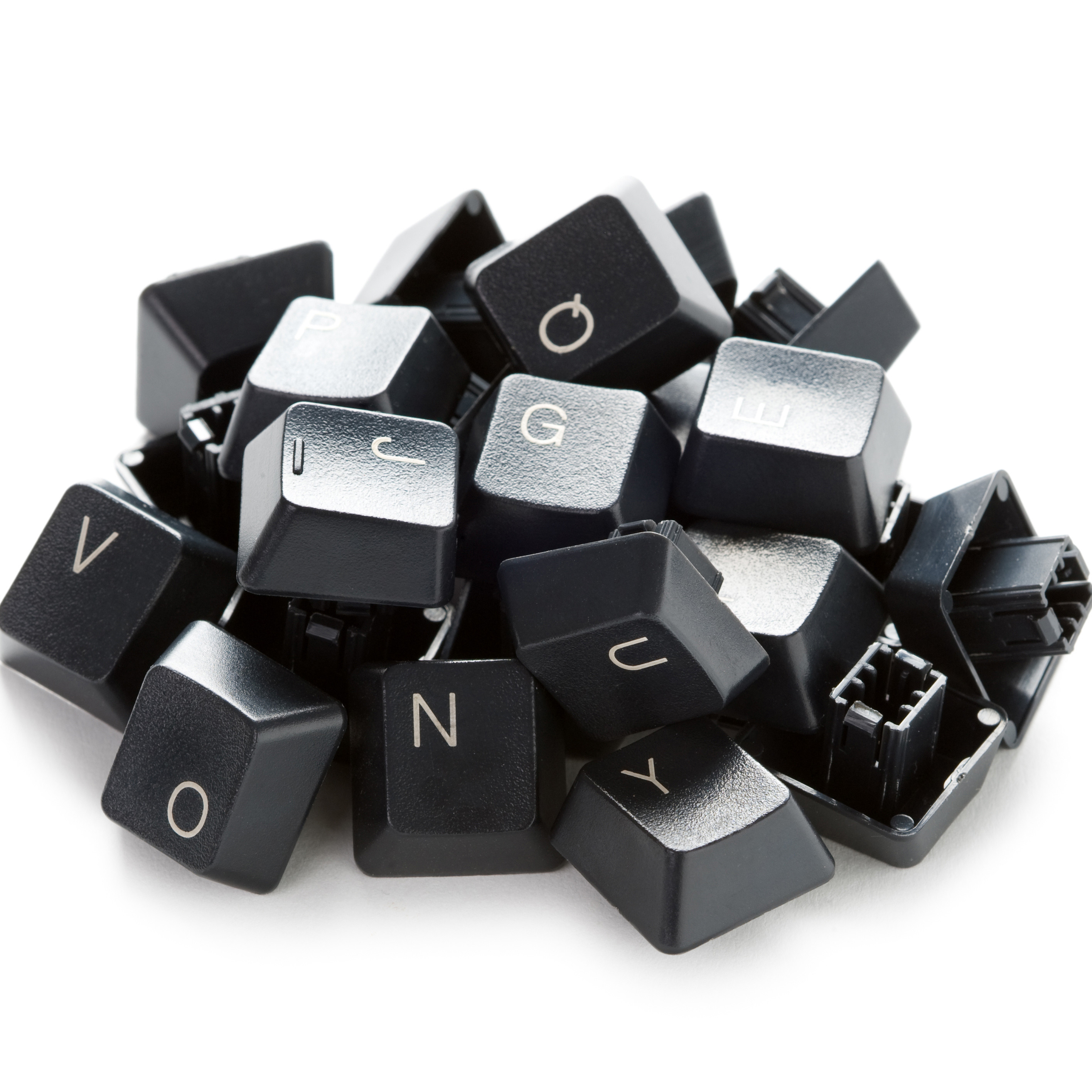 Stapel zwarte toetsen van computerklavier