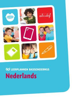 Boekomslag Met Pictogrammen En Foto's Van Kinderen, Titel 'GO! Leerplannen Basisonderwijs Nederlands